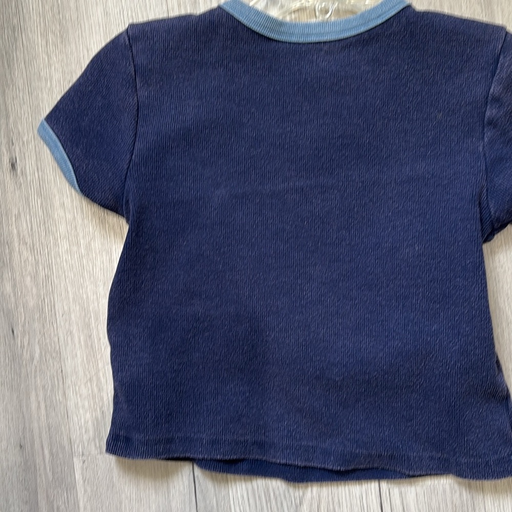 Navy Blue Kids T-Shirt with Light Blue Trim - Picture 4 of 8